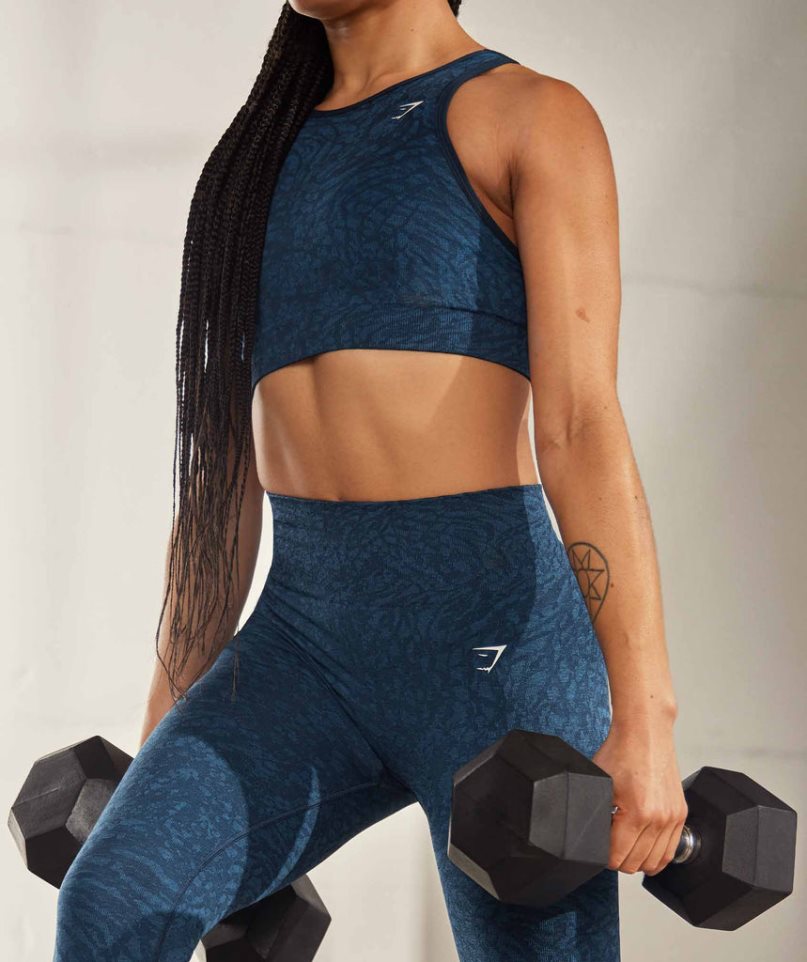 Leggins Gymshark Adapt Animal Seamless Mujer Azul Marino | ES2519-DK