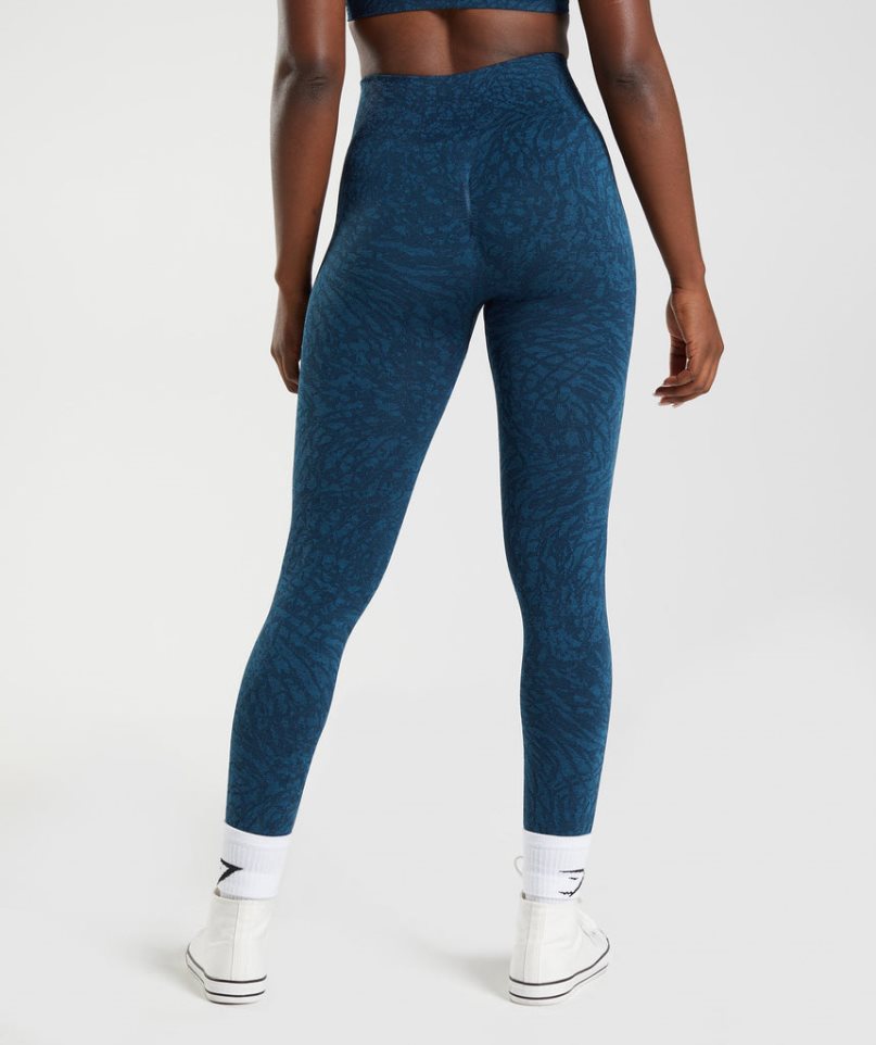 Leggins Gymshark Adapt Animal Seamless Mujer Azul Marino | ES2519-DK