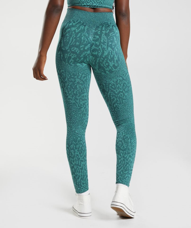 Leggins Gymshark Adapt Animal Seamless Mujer Turquesa | ES3047-SH