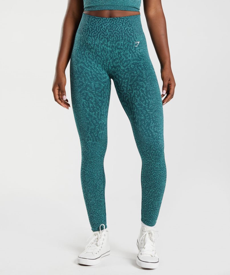 Leggins Gymshark Adapt Animal Seamless Mujer Turquesa | ES3047-SH