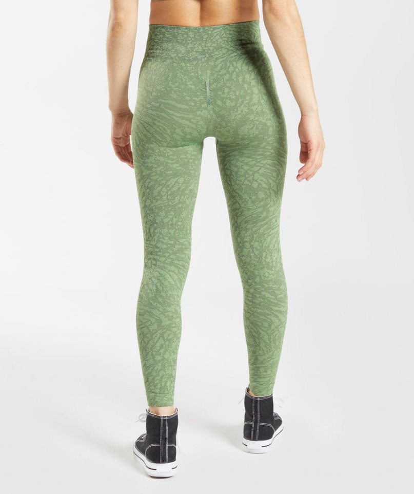 Leggins Gymshark Adapt Animal Seamless Mujer Verde | ES4719-BE