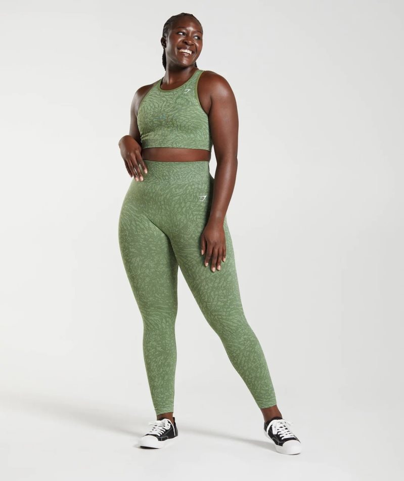 Leggins Gymshark Adapt Animal Seamless Mujer Verde | ES4719-BE