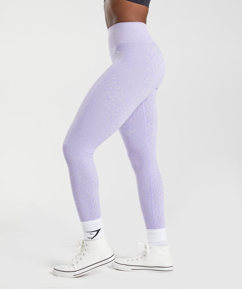 Leggins Gymshark Adapt Animal Seamless Mujer Lavanda | ES7896-BZ