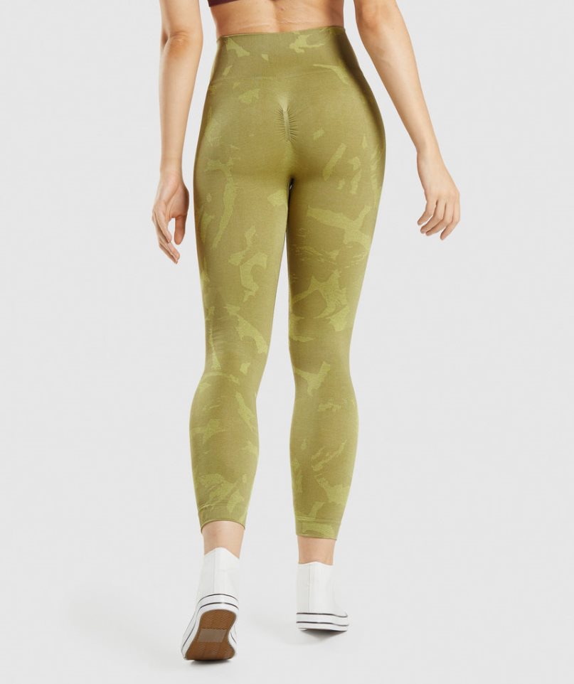 Leggins Gymshark Adapt Camo Seamless Mujer Verde Oliva | ES2769-ZE