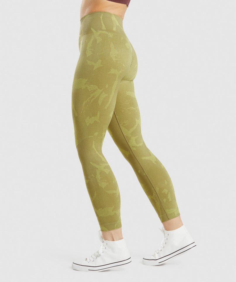 Leggins Gymshark Adapt Camo Seamless Mujer Verde Oliva | ES2769-ZE