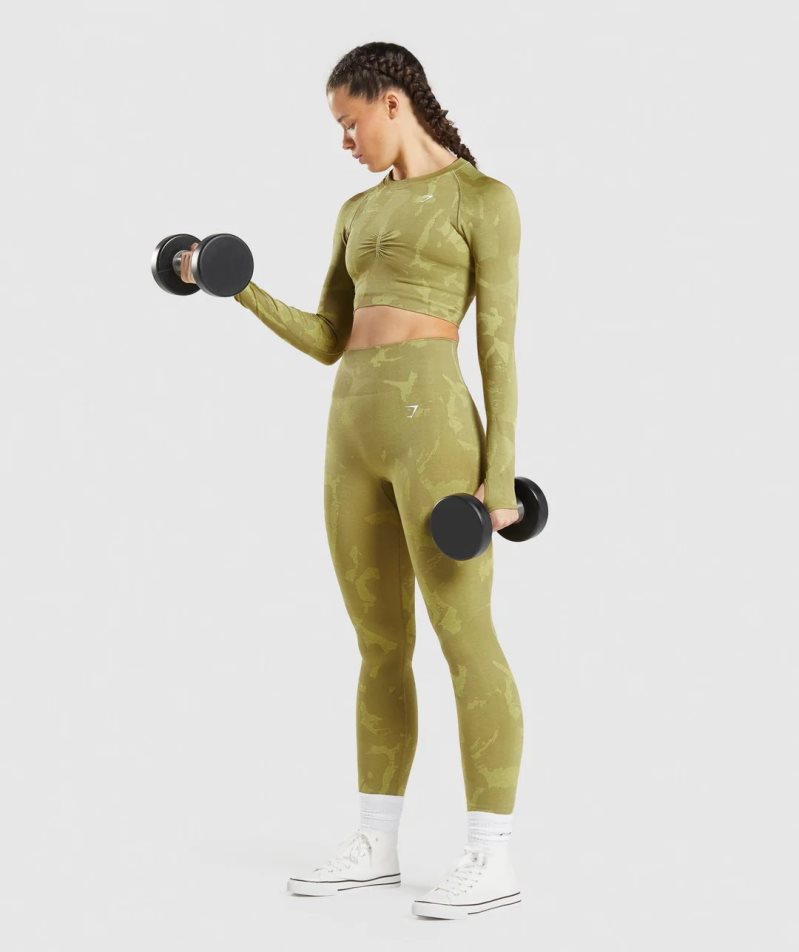 Leggins Gymshark Adapt Camo Seamless Mujer Verde Oliva | ES2769-ZE