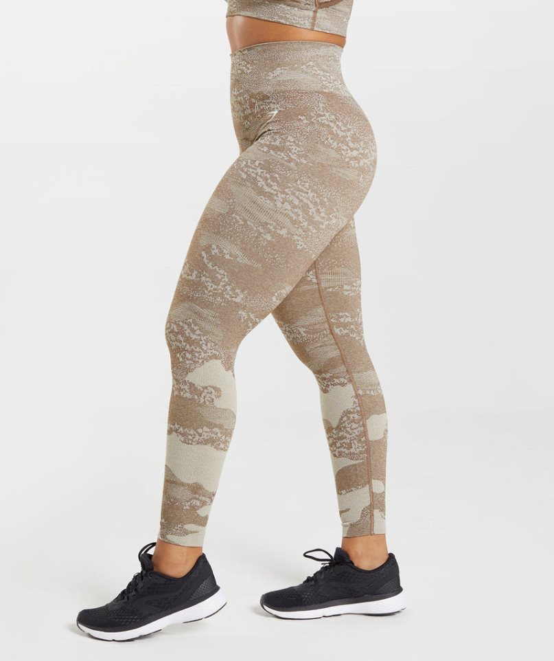 Leggins Gymshark Adapt Camo Seamless Mujer Verde Oliva | ES3128-VP