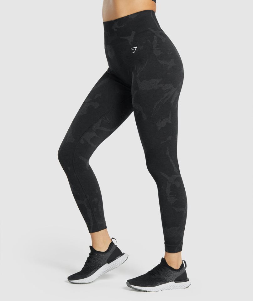 Leggins Gymshark Adapt Camo Seamless Mujer Negras | ES3491-CT