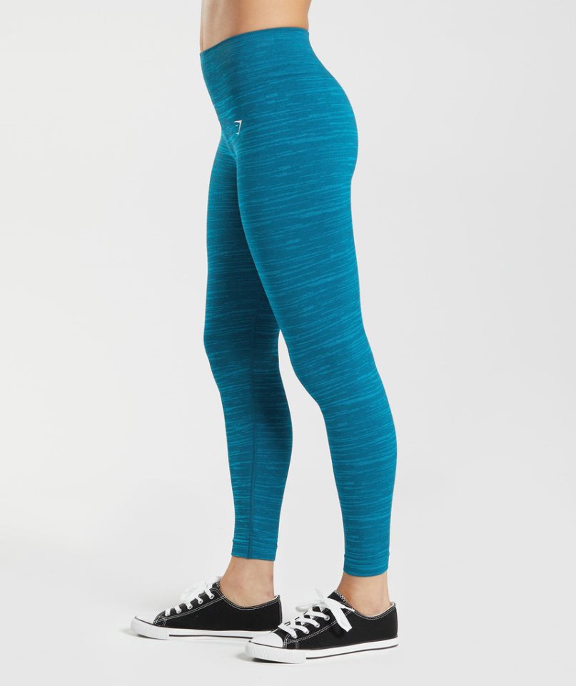 Leggins Gymshark Adapt Marl Seamless Mujer Azules | ES9068-FV