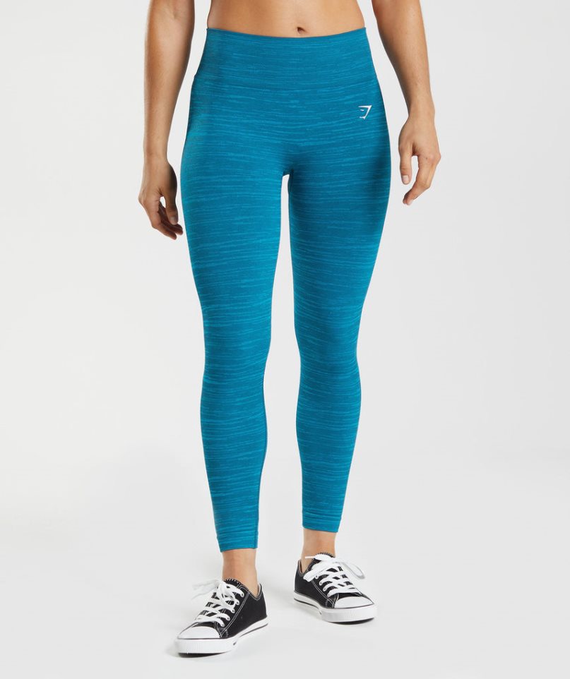 Leggins Gymshark Adapt Marl Seamless Mujer Azules | ES9068-FV