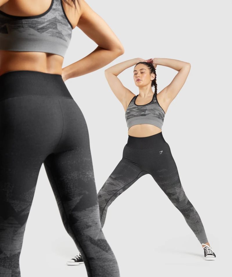 Leggins Gymshark Adapt Ombre Seamless Mujer Negras | ES0197-JE