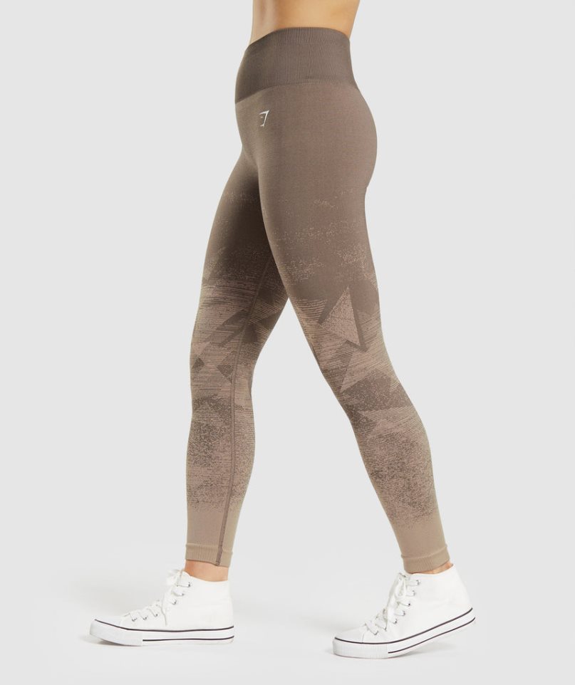 Leggins Gymshark Adapt Ombre Seamless Mujer Marrones | ES7036-YG