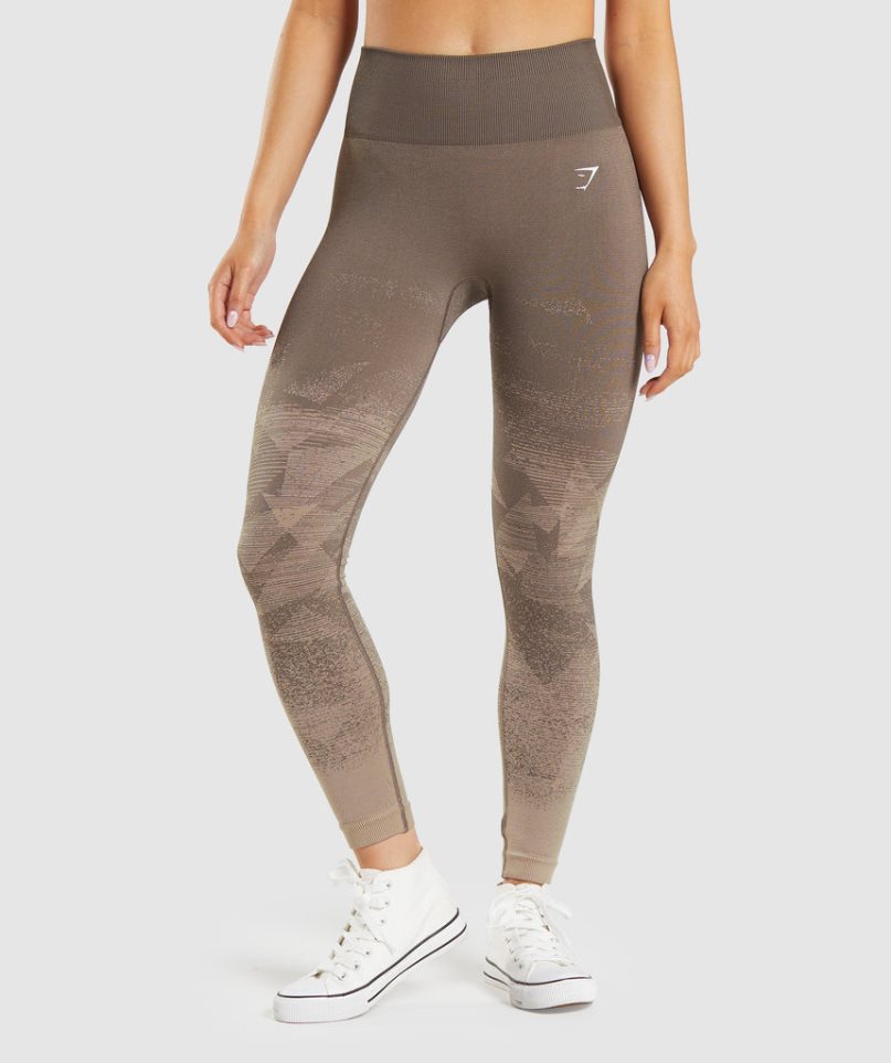 Leggins Gymshark Adapt Ombre Seamless Mujer Marrones | ES7036-YG