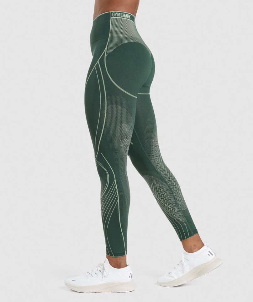 Leggins Gymshark Apex Seamless High Rise Mujer Verde | ES0463-GK