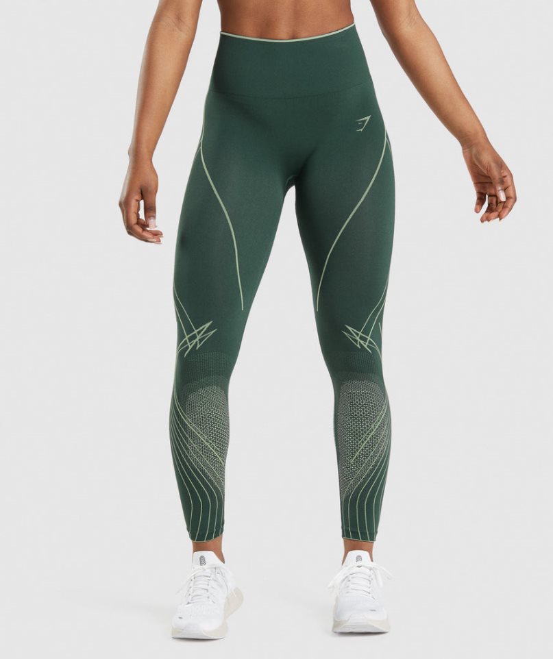 Leggins Gymshark Apex Seamless High Rise Mujer Verde | ES0463-GK