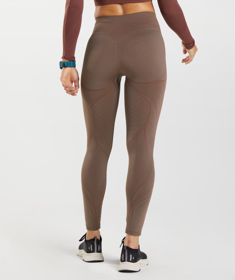 Leggins Gymshark Apex Seamless Mujer Marrones Oscuro | ES6705-BN