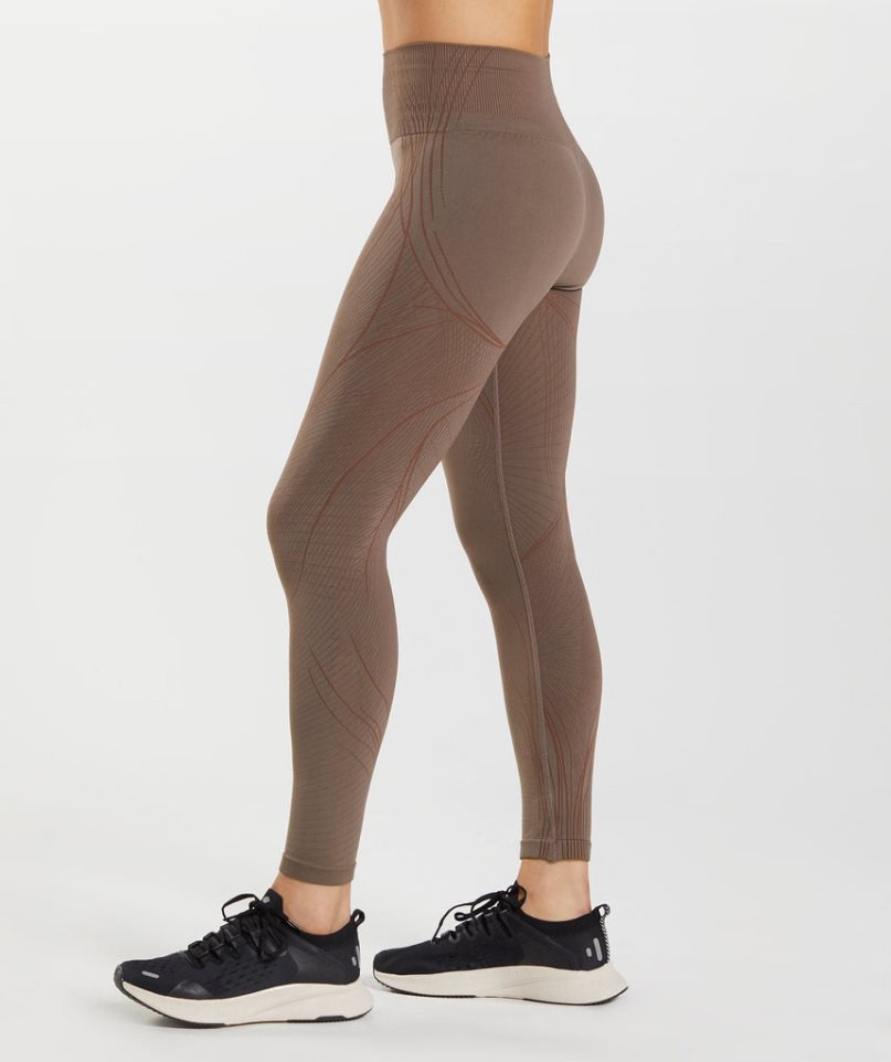 Leggins Gymshark Apex Seamless Mujer Marrones Oscuro | ES6705-BN