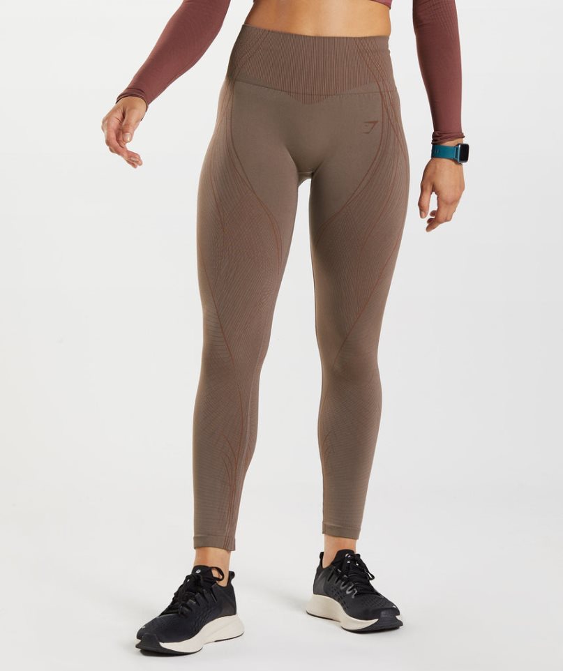 Leggins Gymshark Apex Seamless Mujer Marrones Oscuro | ES6705-BN