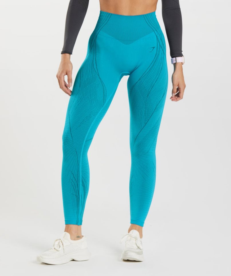 Leggins Gymshark Apex Seamless Mujer Turquesa | ES2138-FP