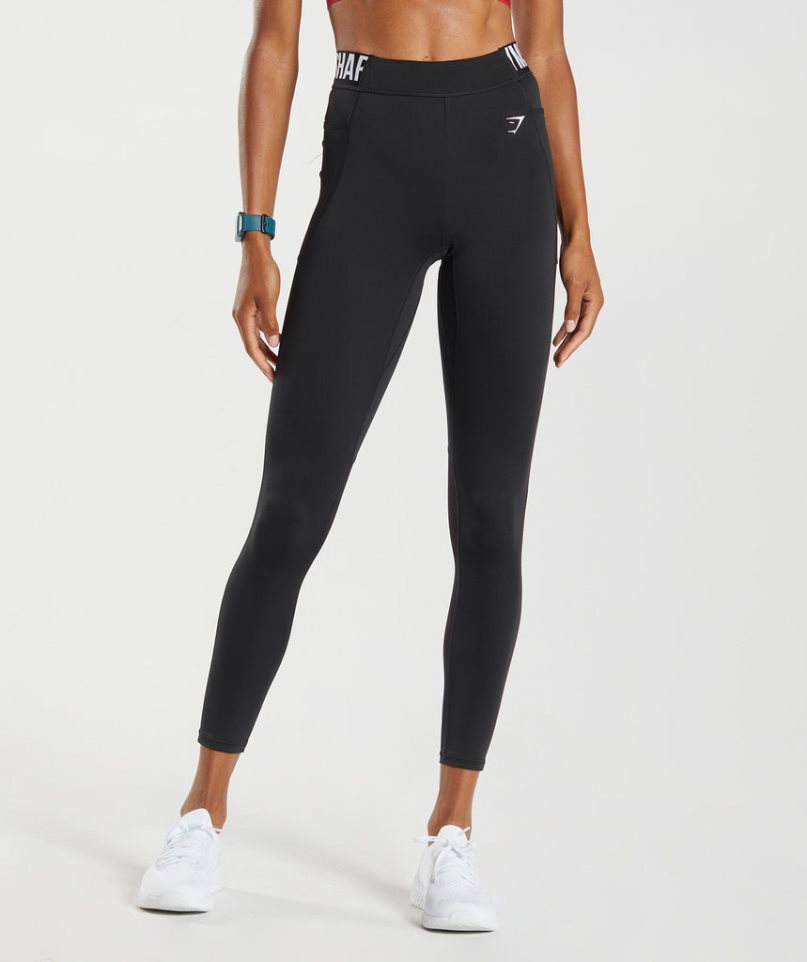 Leggins Gymshark Entrenamiento Brandmark Mujer Negras | ES1690-QM