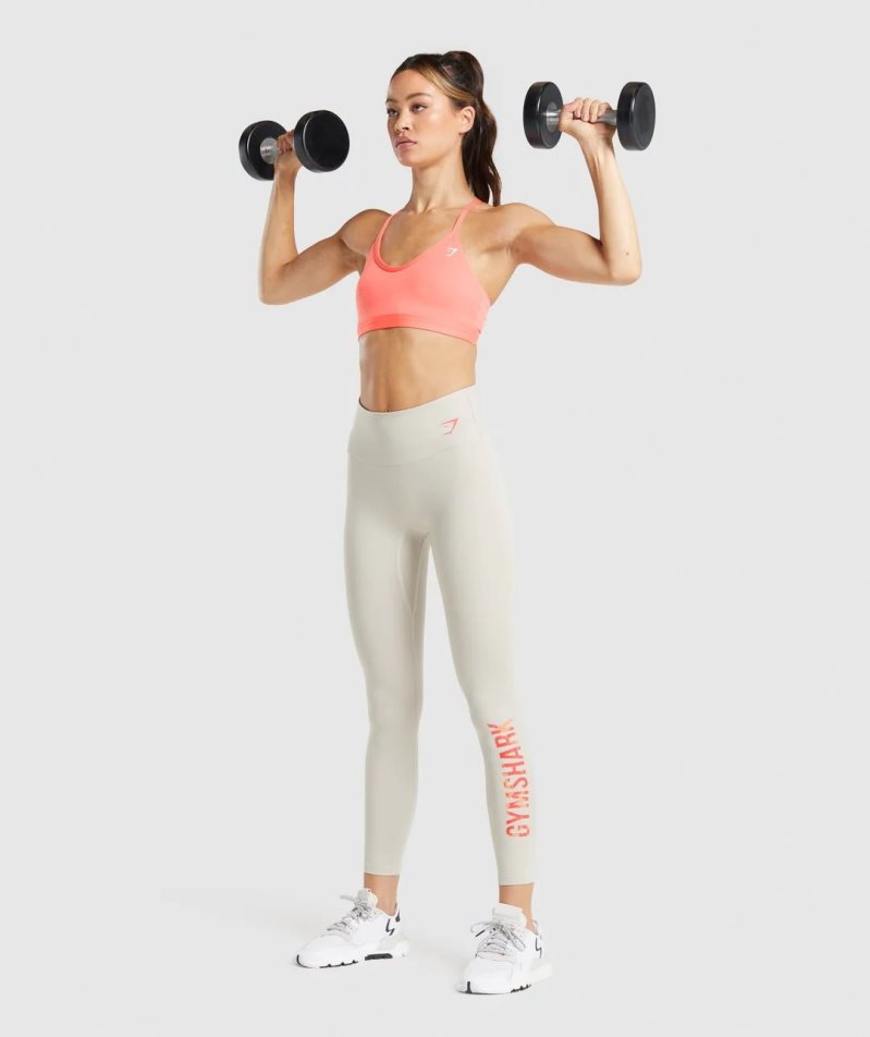 Leggins Gymshark Entrenamiento Estampadas Mujer Creme | ES6231-RF