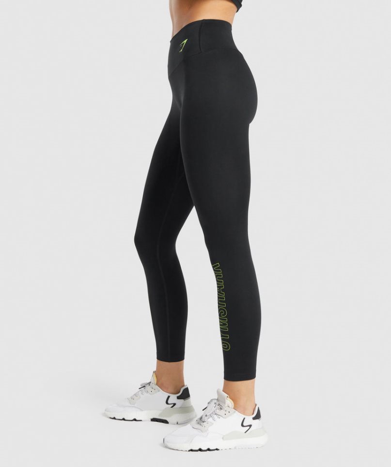 Leggins Gymshark Entrenamiento Estampadas Mujer Negras | ES7349-AE