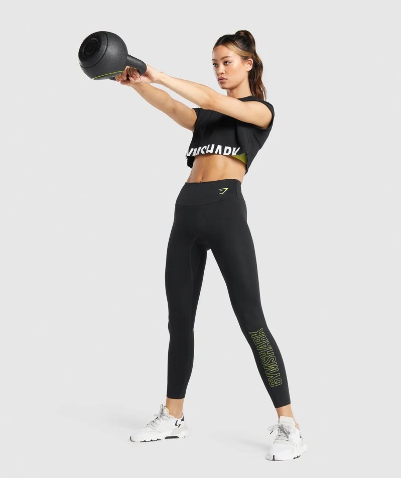 Leggins Gymshark Entrenamiento Estampadas Mujer Negras | ES7349-AE