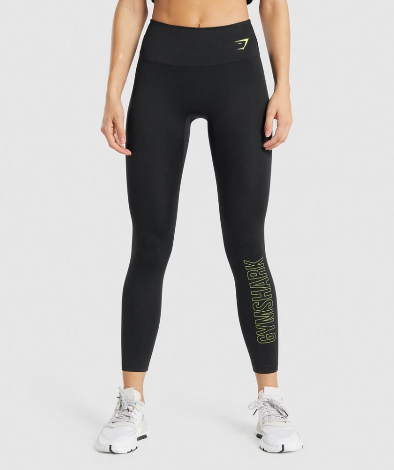 Leggins Gymshark Entrenamiento Estampadas Mujer Negras | ES7349-AE