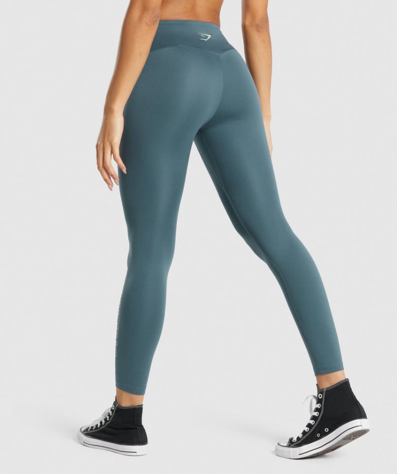 Leggins Gymshark Entrenamiento Estampadas Mujer Azul Marino | ES9865-GU