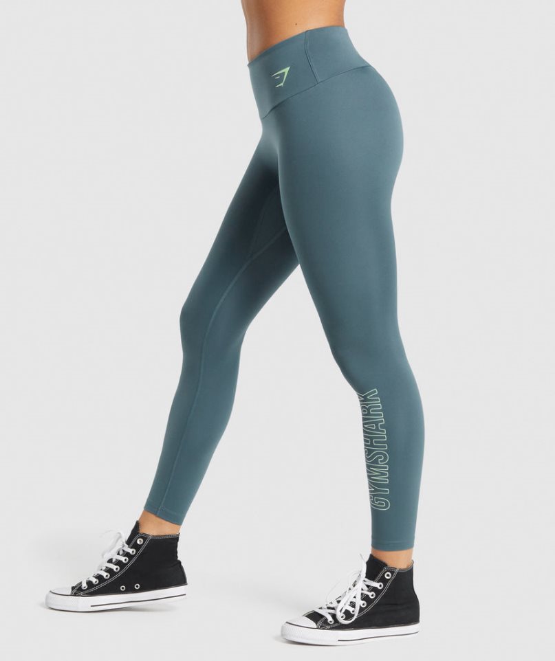 Leggins Gymshark Entrenamiento Estampadas Mujer Azul Marino | ES9865-GU