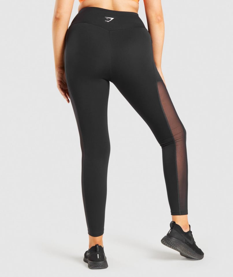 Leggins Gymshark Entrenamiento Mesh Pocket Mujer Negras | ES8463-NW