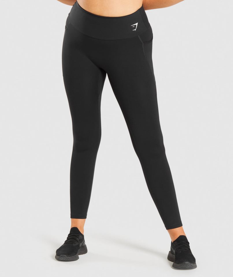 Leggins Gymshark Entrenamiento Mesh Pocket Mujer Negras | ES8463-NW