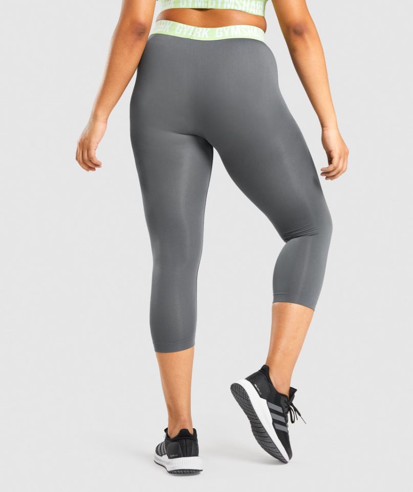 Leggins Gymshark Fit Seamless Cropped Mujer Gris | ES4736-VO