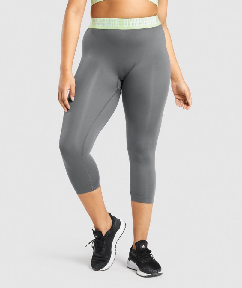 Leggins Gymshark Fit Seamless Cropped Mujer Gris | ES4736-VO