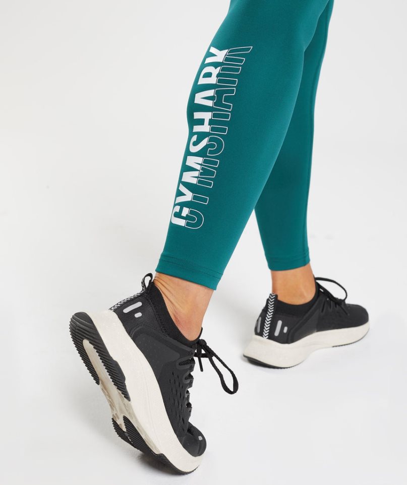 Leggins Gymshark Fraction Mujer Turquesa | ES4021-BU