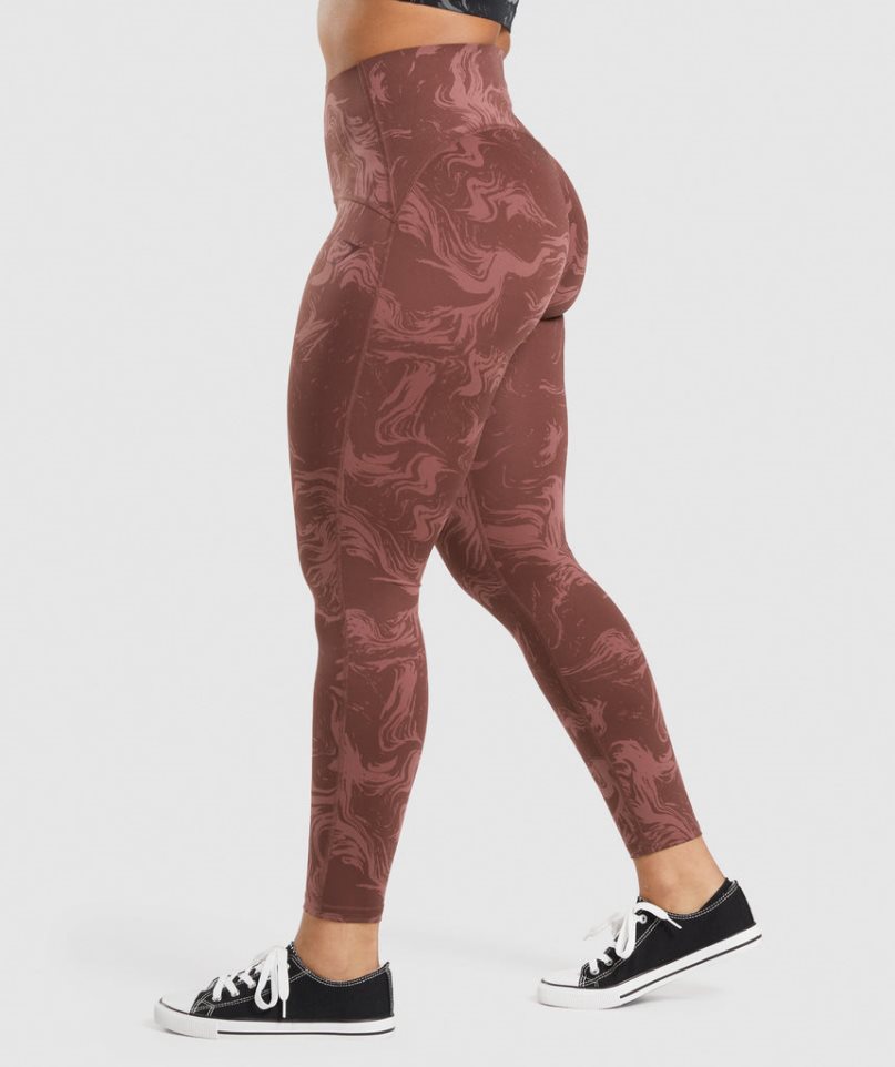 Leggins Gymshark GS Power High Rise Mujer Marrones | ES1967-MB