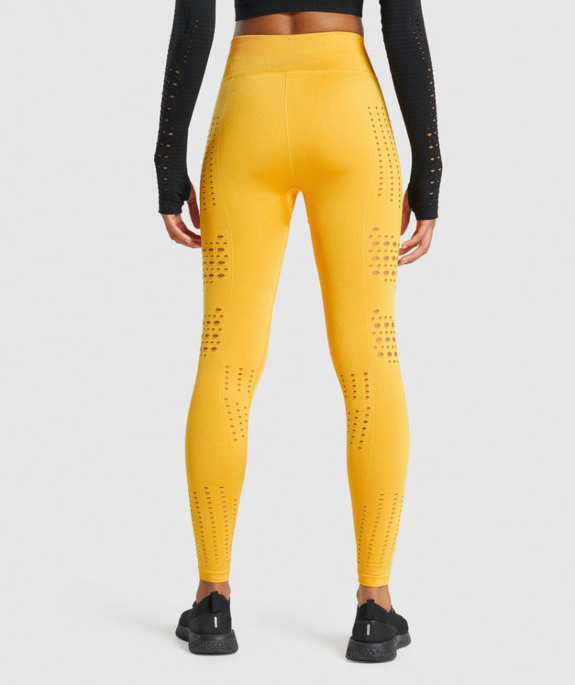 Leggins Gymshark Glow Seamless Mujer Amarillo | ES6079-AW