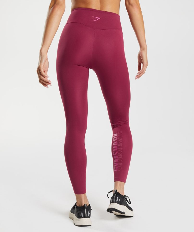 Leggins Gymshark Graphics Fraction Mujer Fucsia | ES4853-UZ