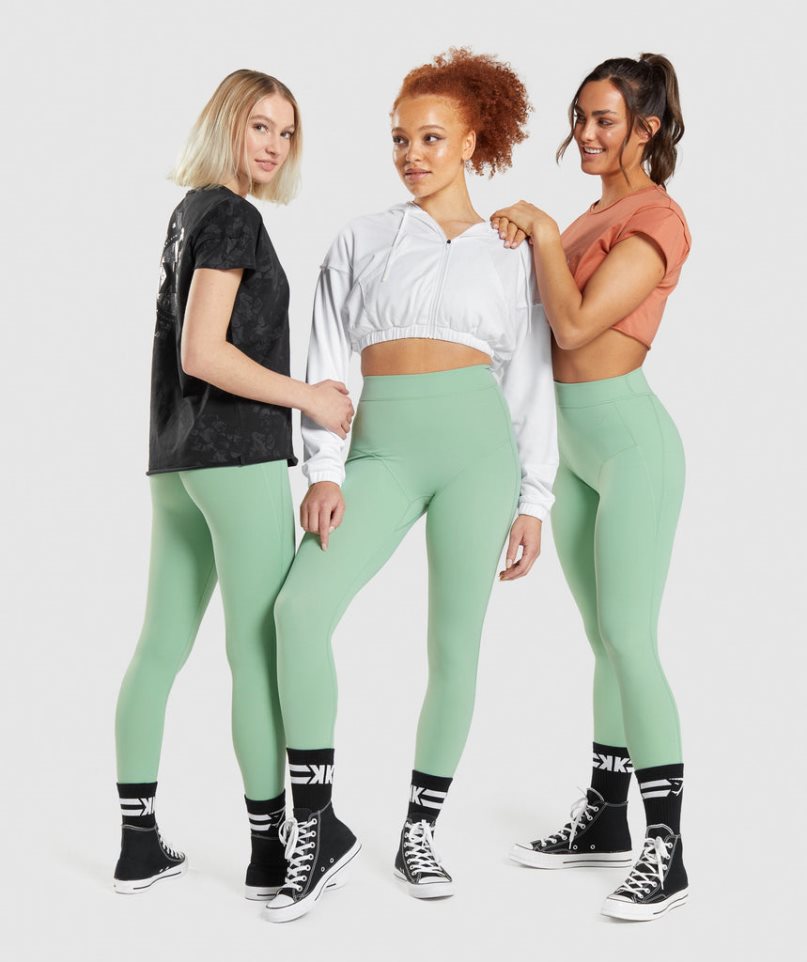 Leggins Gymshark KK Fit 7/8 Mujer Verde Claro | ES4835-MK