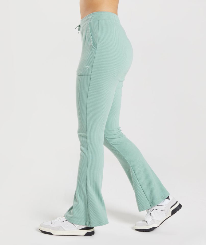 Leggins Gymshark Pause Flared Mujer Verde Claro | ES7195-QH