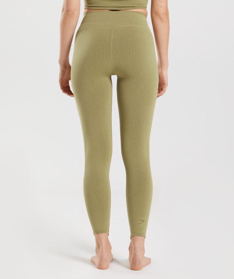 Leggins Gymshark Pause Seamless Mujer Verde Oliva | ES1805-NR