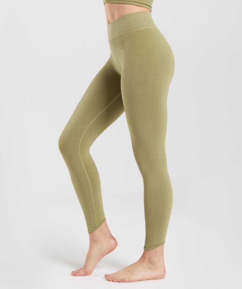 Leggins Gymshark Pause Seamless Mujer Verde Oliva | ES1805-NR