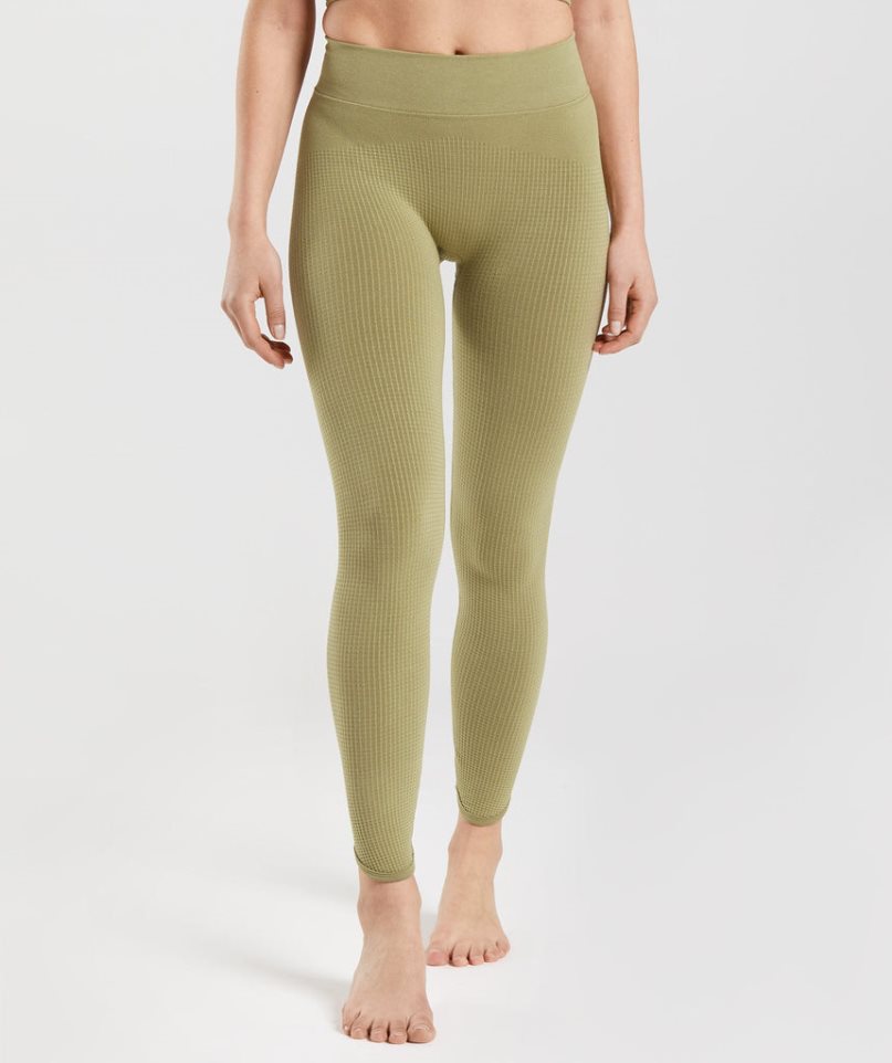 Leggins Gymshark Pause Seamless Mujer Verde Oliva | ES1805-NR