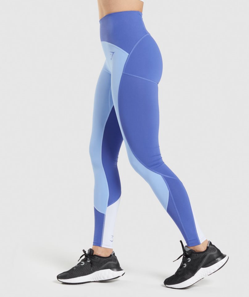 Leggins Gymshark Pulse Mesh Mujer Azules | ES9217-XO