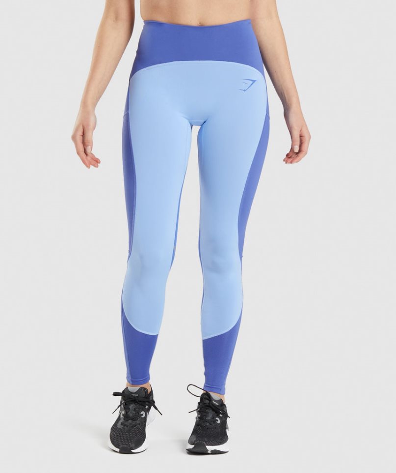 Leggins Gymshark Pulse Mesh Mujer Azules | ES9217-XO