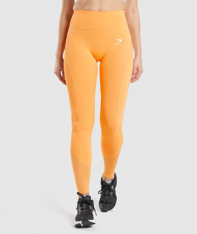 Leggins Gymshark Pulse Mesh Mujer Naranjas | ES3628-UF