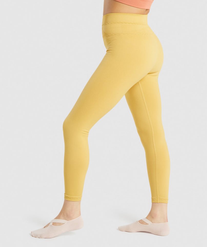 Leggins Gymshark Studio Mujer Amarillo | ES2019-TY