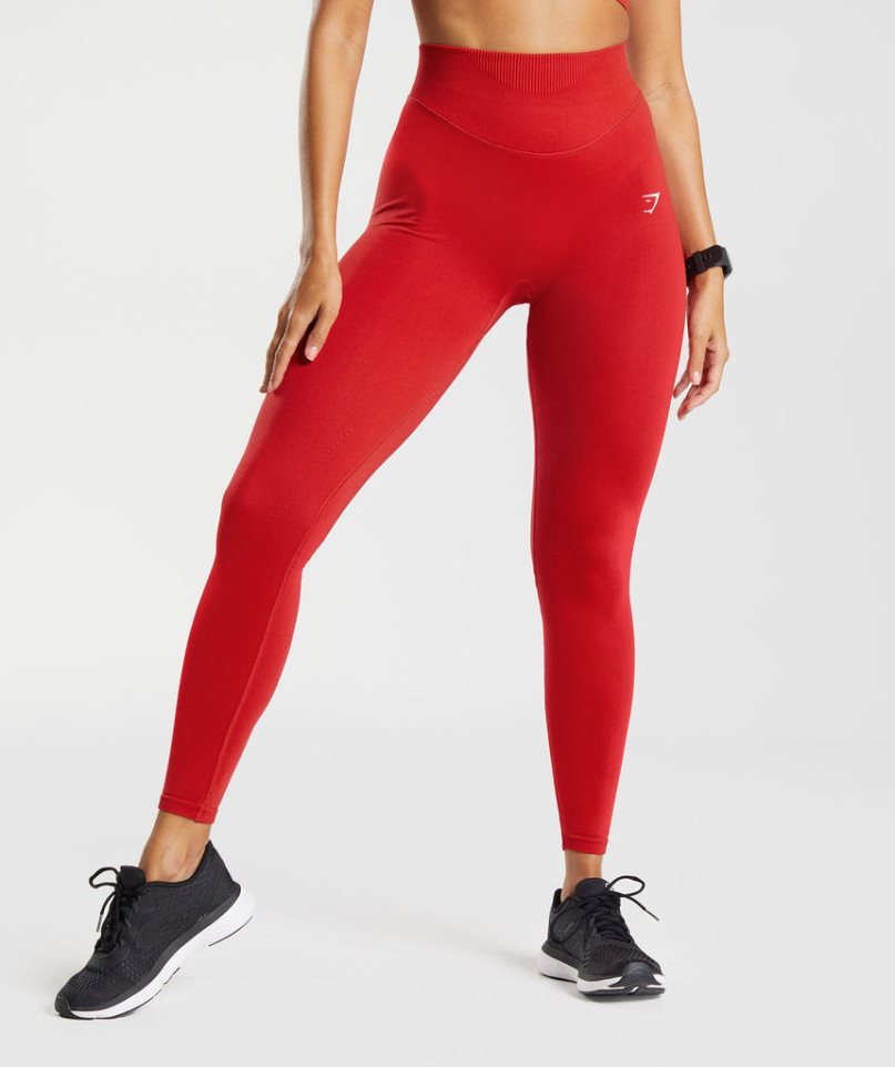 Leggins Gymshark Sweat Seamless Sculpt Mujer Rojas | ES4062-RQ