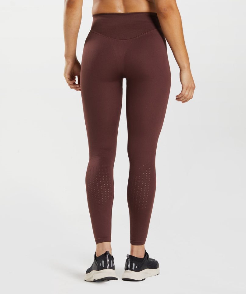 Leggins Gymshark Sweat Seamless Sculpt Mujer Burdeos | ES6239-JI