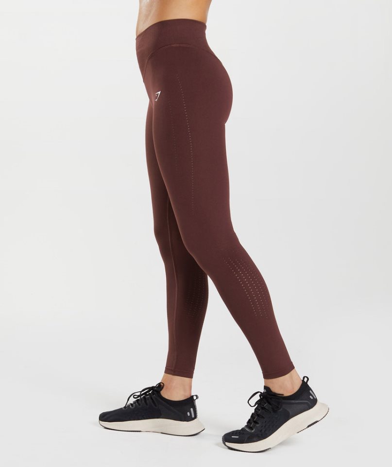 Leggins Gymshark Sweat Seamless Sculpt Mujer Burdeos | ES6239-JI